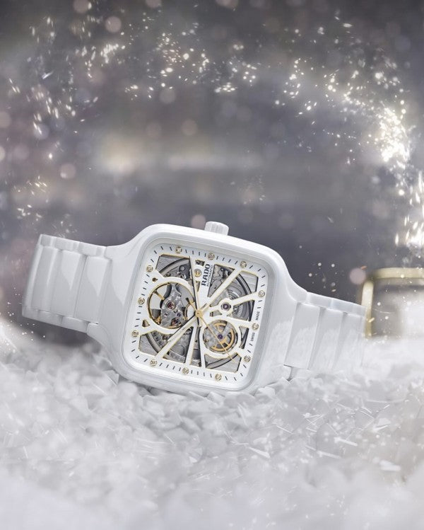 Rado True Square Automatic Ceramic- White-Gold