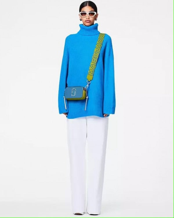 Marc Jacobs The Snap Shot Camera Sling Bag BlueGreenBrown With Dust Bag & OG Box