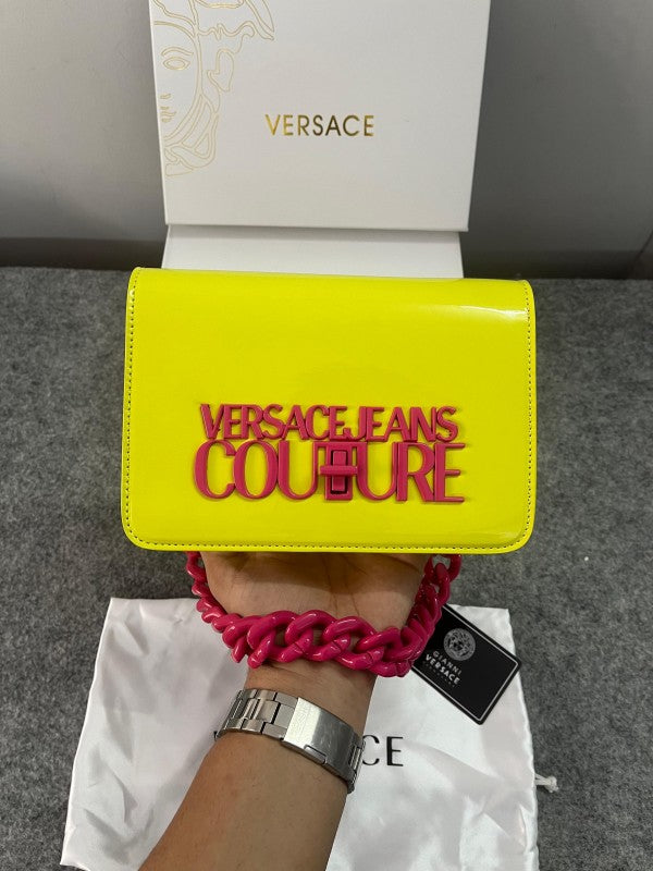 Versace Jeans Counture Structure Sling Bag With OG Box & Dust Bag (AV630 Neon Green)