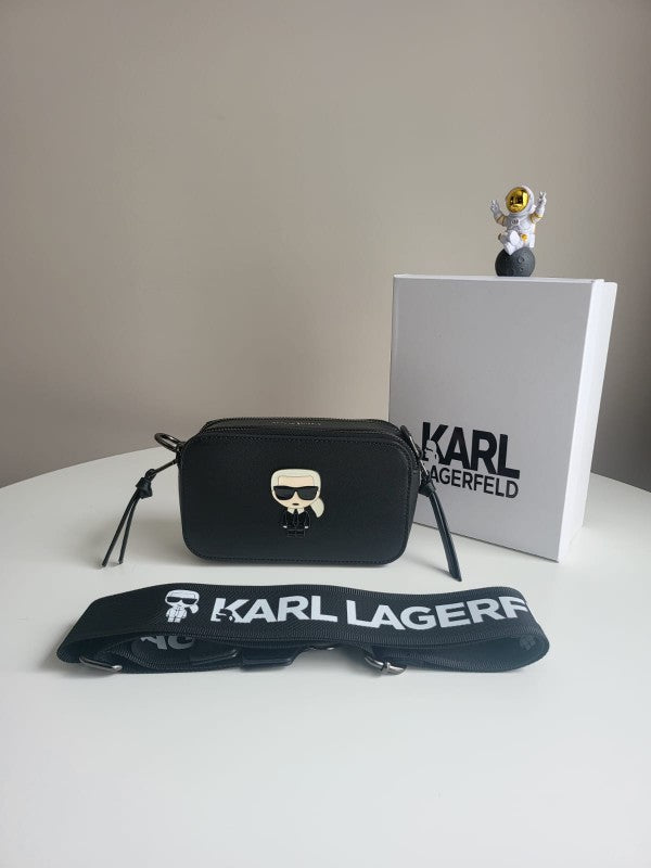 Karl Lagerfeld K-Ikonik Camera Crossbody Bag With OG Box & Dust Bag (Black) KA319