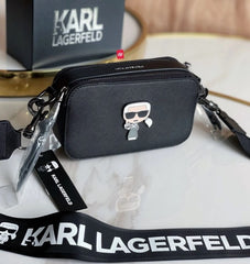 Karl Lagerfeld K-Ikonik Camera Crossbody Bag With OG Box & Dust Bag (Black) KA319