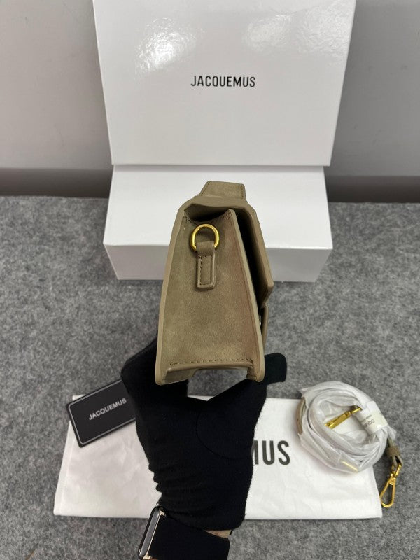 Jacquemus Suede LE Bambino Long Apricot With Sling Strap OG Box & Dust Bag (6828-Apricot)
