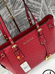 Michael Kors 4-3 Maroon Voyager Emboss Monogram With DustCover