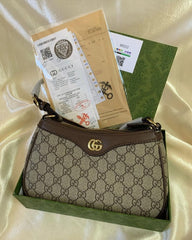 Gucci Ophidia Mini Shoulder Bag With Og Box & Dust Bag (88222 Brown)
