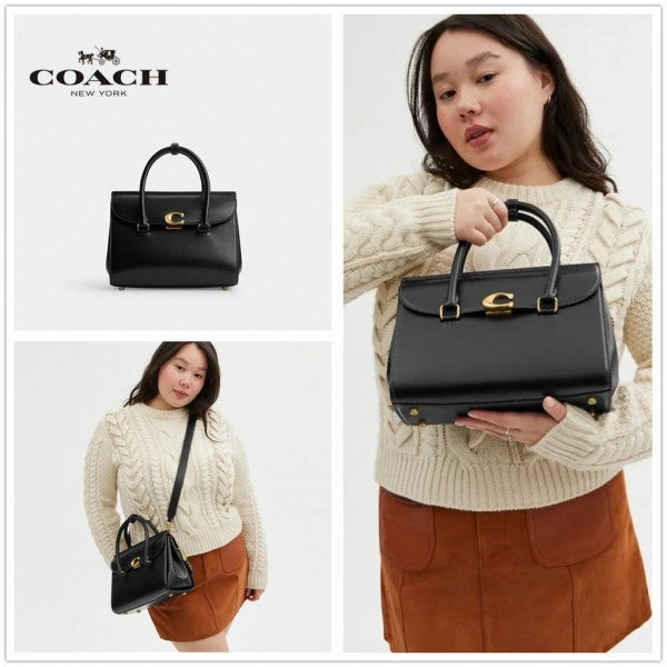 Coach Broome Carryall Top Handle Shoulder Bag With OG Box & Dust Bag (Black-1007)