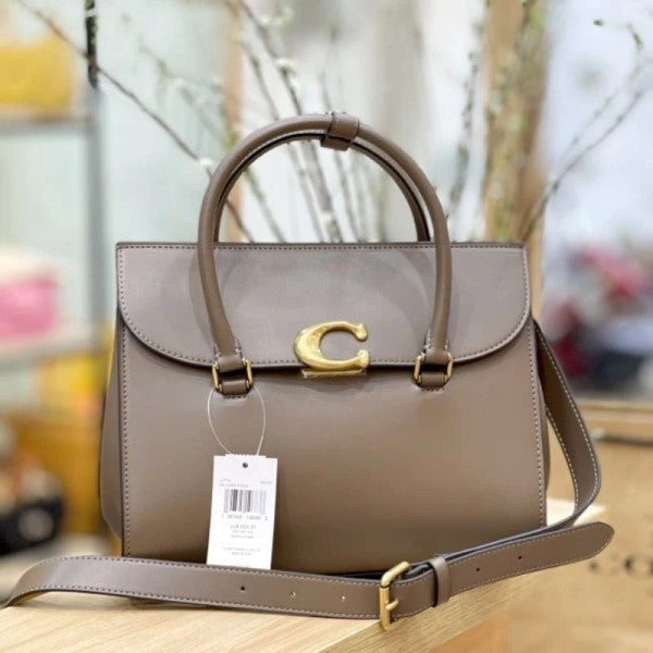 Coach Broome Carryall Top Handle Shoulder Bag With OG Box & Dust Bag (Khaki-1008)