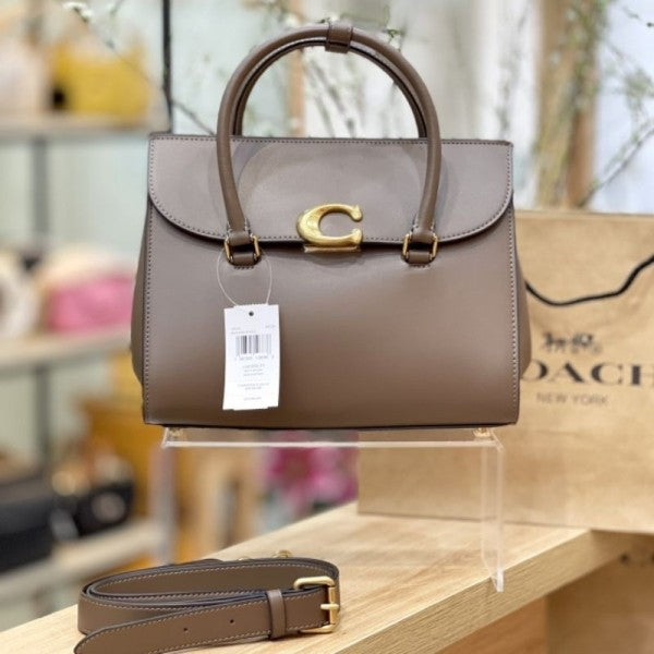 Coach Broome Carryall Top Handle Shoulder Bag With OG Box & Dust Bag (Khaki-1008)