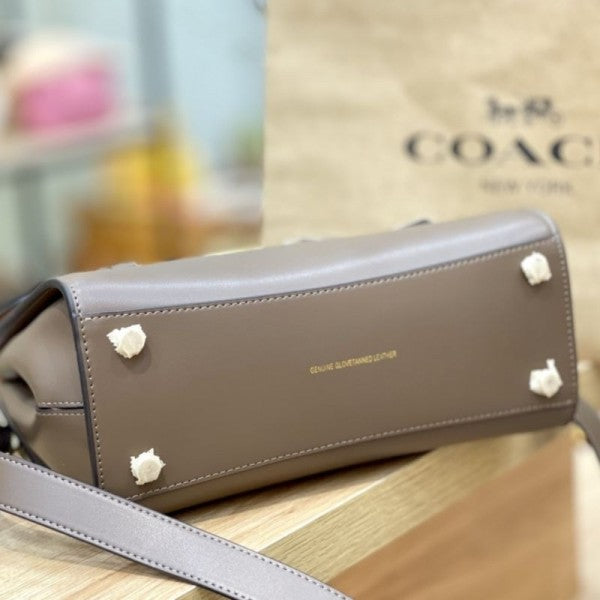 Coach Broome Carryall Top Handle Shoulder Bag With OG Box & Dust Bag (Khaki-1008)