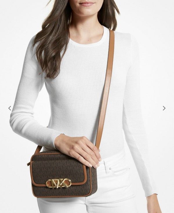 Michael Kors Parker camera Bag With OG Box & Dust Bag 100830 Coffee