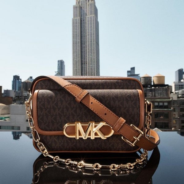 Michael Kors Parker camera Bag With OG Box & Dust Bag 100830 Coffee