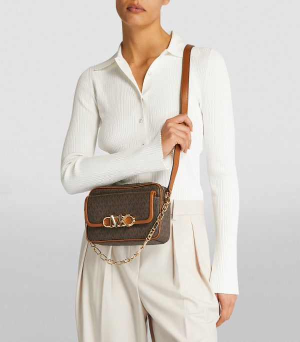 Michael Kors Parker camera Bag With OG Box & Dust Bag 100830 Coffee
