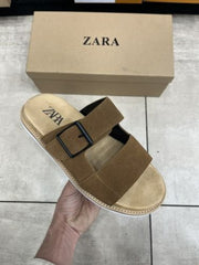 Zara Strap Suede Leather Premium Sandals Cream