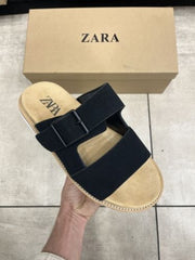 Zara Strap Suede Leather Premium Sandals Black