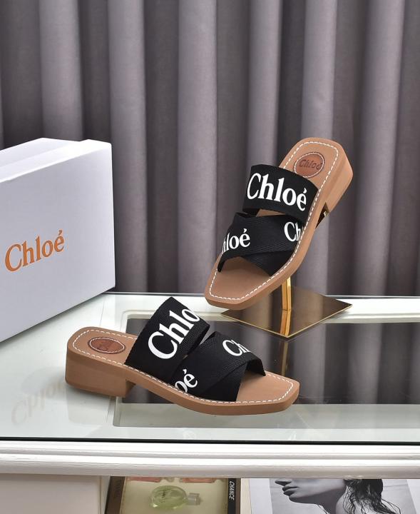 Chloe Woody Heeled Mules With Original Box & Dust Cover