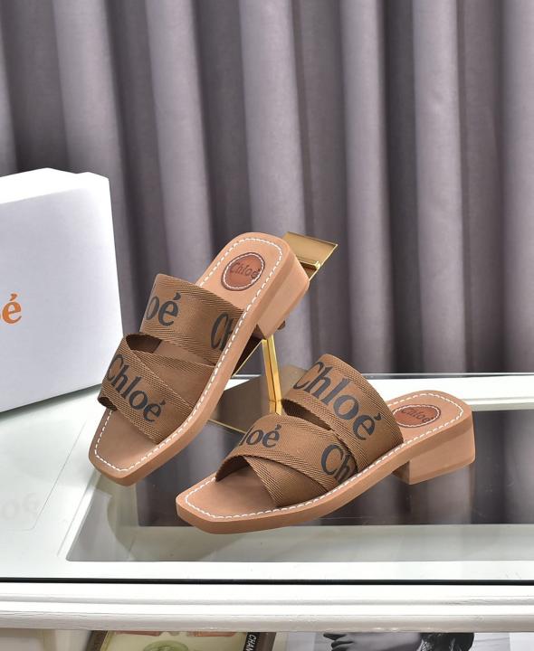 Chloe Woody Heeled Mules With Original Box & Dust Cover