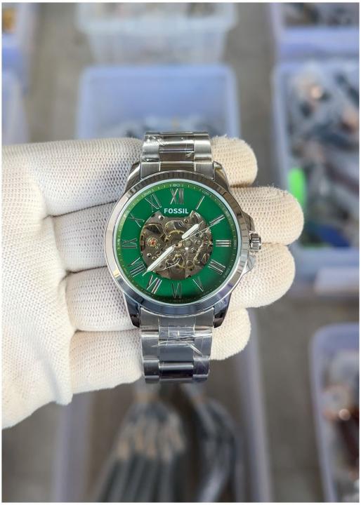Fossil Flynn Automatic Silver-Green