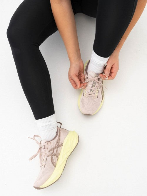 Asics Novablast 5 Running Trainers in mineral beige and taupe grey