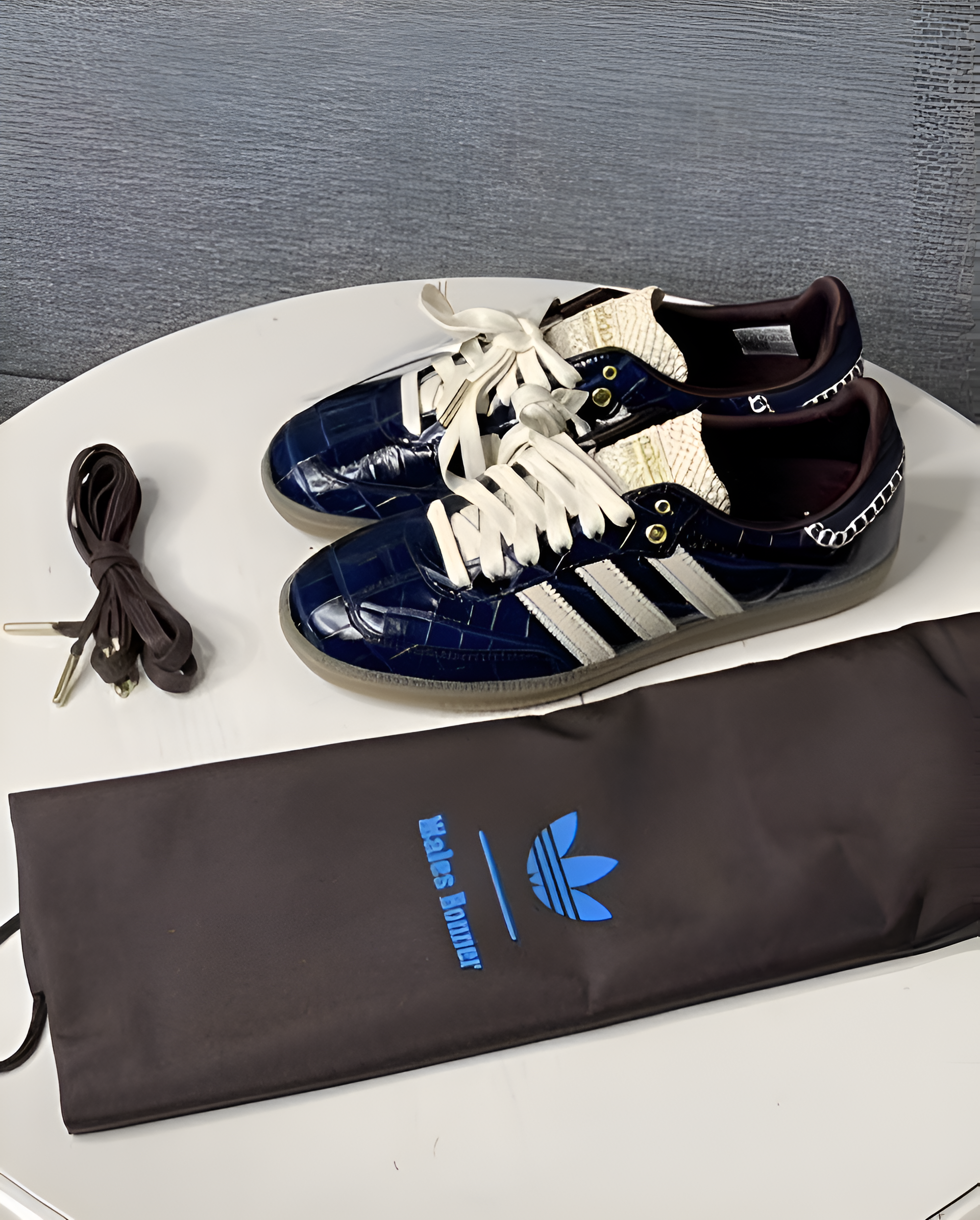 wales bonner x samba croc navy