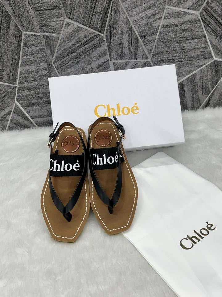 Chloe Woody Thong Sandal With Original Box & Dust Cover