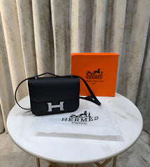 Hermes Constance Slim Epsom Vert With OG Box & Dust Bag (KG-19 Black)