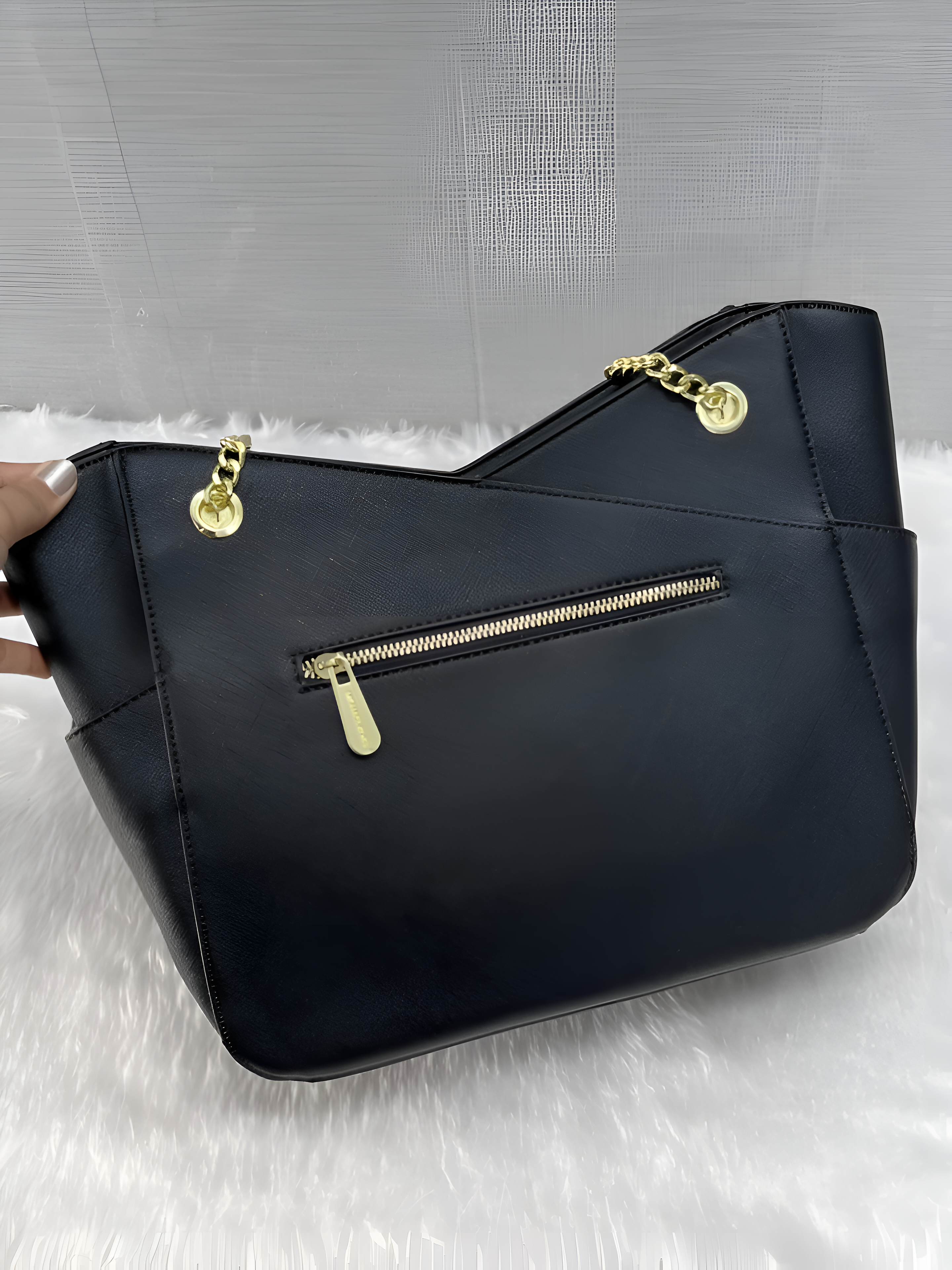 Michael Kors Black Chain Tote With DustCover Premium Quality