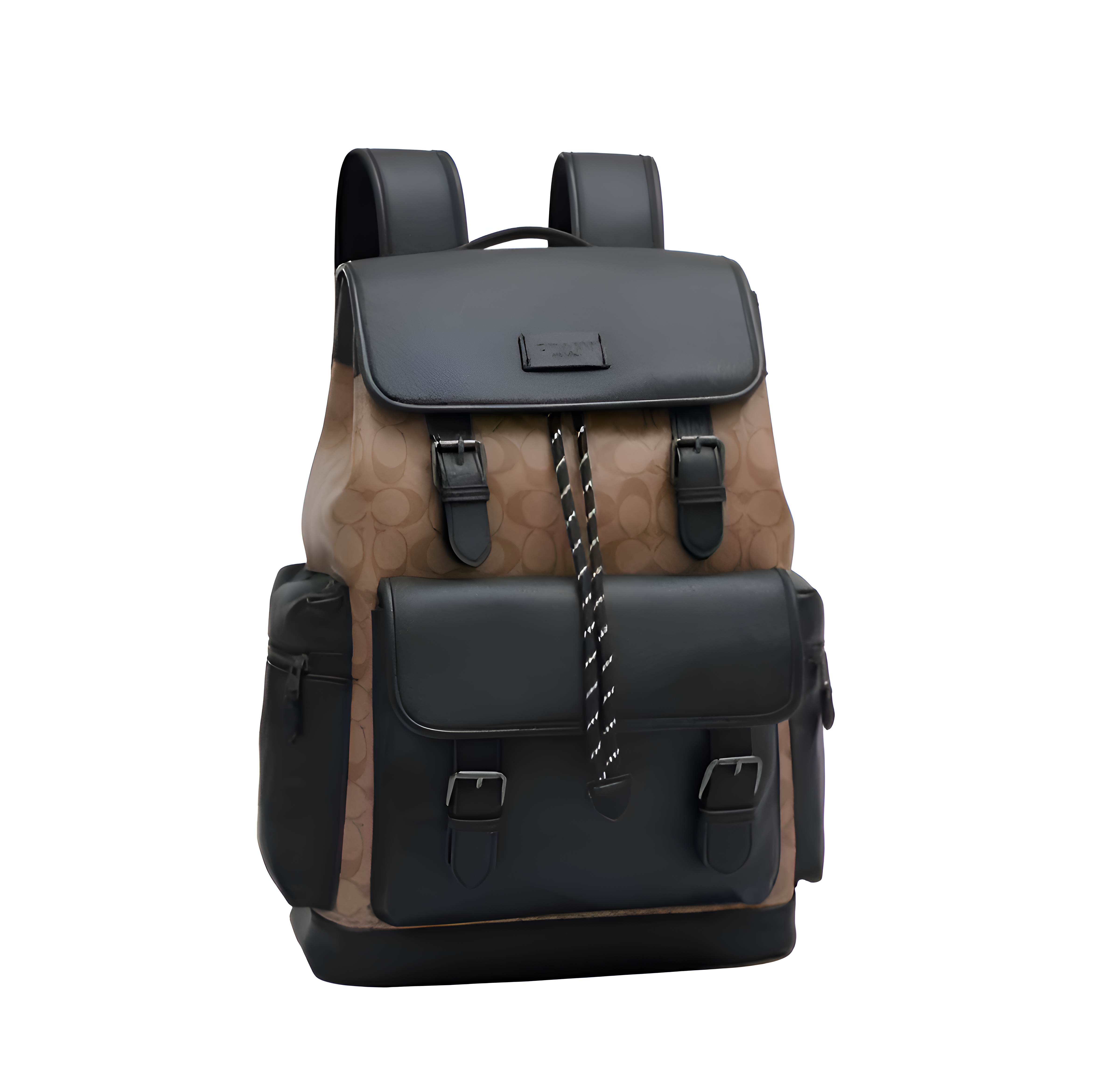Coach Unisex Rivington Backpack Sprint Leather 059 Black & Apricot