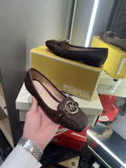 Michael Kors MK Fulton Flat Shoes With OG Box & Dust Bag & Carry Bag (Printed Brown)