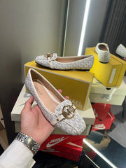 Michael Kors MK Fulton Flat Shoes With OG Box & Dust Bag & Carry Bag (Printed White)