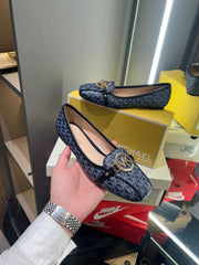 Michael Kors MK Fulton Flat Shoes With OG Box & Dust Bag & Carry Bag (Printed Blue)