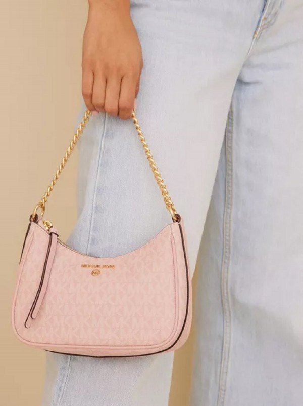 Michael Kors MK Jet Set Charm Small Logo Pochette With OG Box (5575 Pink Pink)