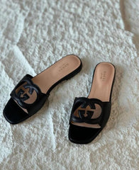 Gucci Womens Interlocking G Slides With Original Box CarryBag Packaging