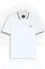 Hugo Boss X Porsche White Embroidery Logo Premium Polo T-Shirt