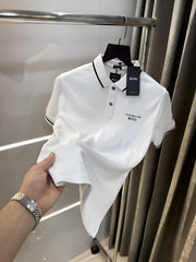 Hugo Boss X Porsche White Embroidery Logo Premium Polo T-Shirt