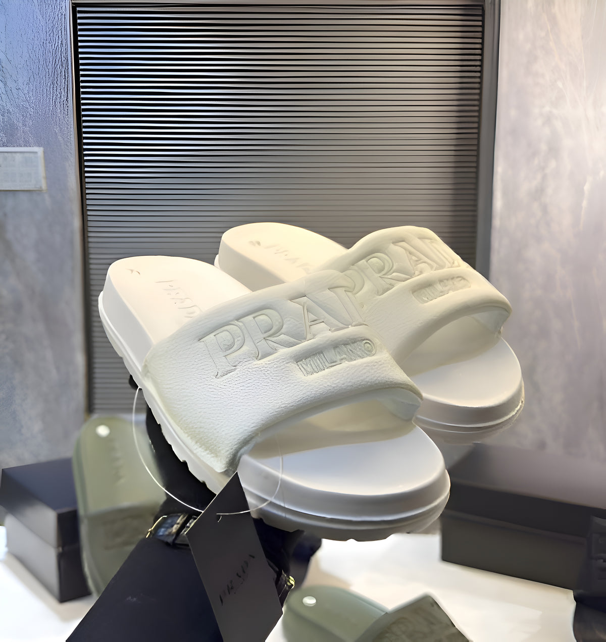 Prada Milano Premium White Flip Flop