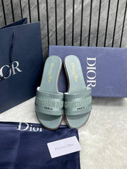 Dior Dway Greenish Grey Flats For Her With Original Box Carry Bag And Accessories