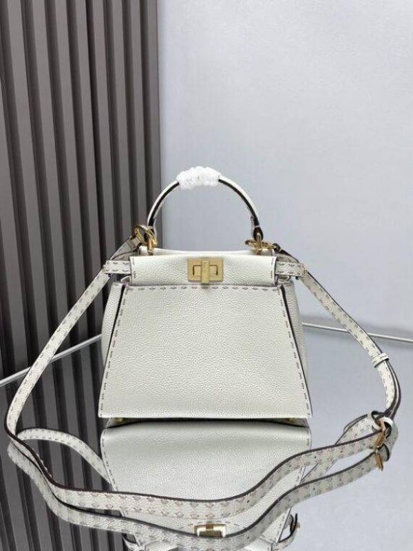 Fendi White PeekaBoo IseeU Mini With OriginalBox
