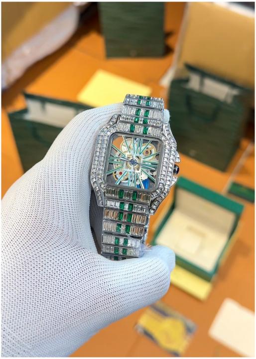 Cartier Santos Diamond Silver Green - J125