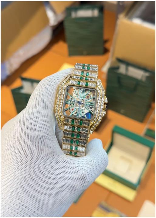 Cartier Santos Diamond Gold Green - J126