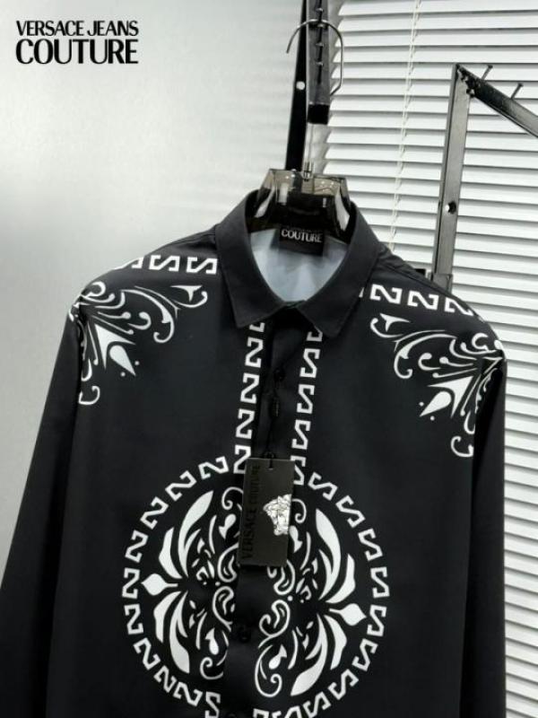 VERSACE BLACK BANDANA PRINTED FULL SLEEVES WITH BOX