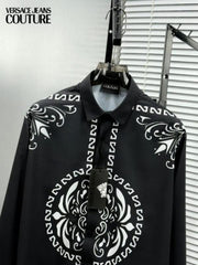 VERSACE BLACK BANDANA PRINTED FULL SLEEVES WITH BOX
