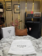 Guess Rianee Shoulder Bag With Box And Dust Bag Including Carry Bag (Brown)
