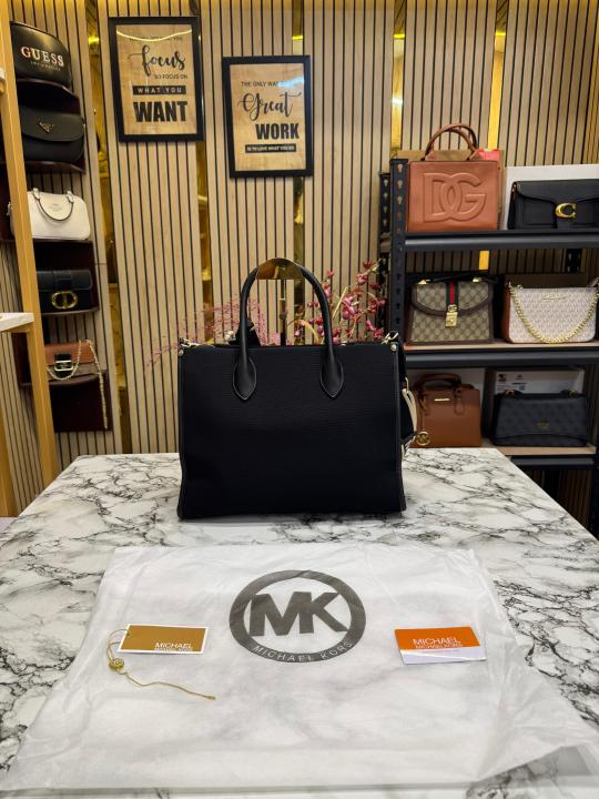 Michael Kors Mirella Tote Bag With Dust Bag Including Card (Black Black)