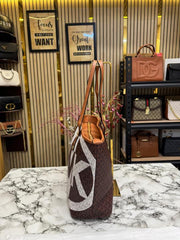 Michael Kors Carter Tote Bag With Dust Bag Including Card (Brown)
