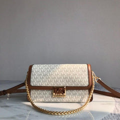 Michael Kors Sonia Shoulder Bag Beige Brown With OG Magnectic Box & Dust Bag 22309