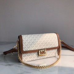 Michael Kors Sonia Shoulder Bag Beige Brown With OG Magnectic Box & Dust Bag 22309