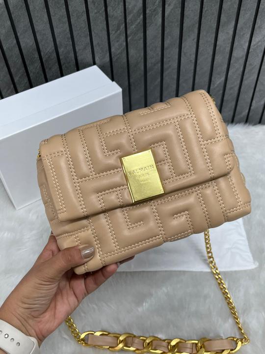 Balmain Small 1954 Soft Quilted Flap Bag With OriginalBox Black