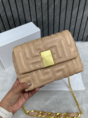 Balmain Small 1954 Soft Quilted Flap Bag With OriginalBox Black
