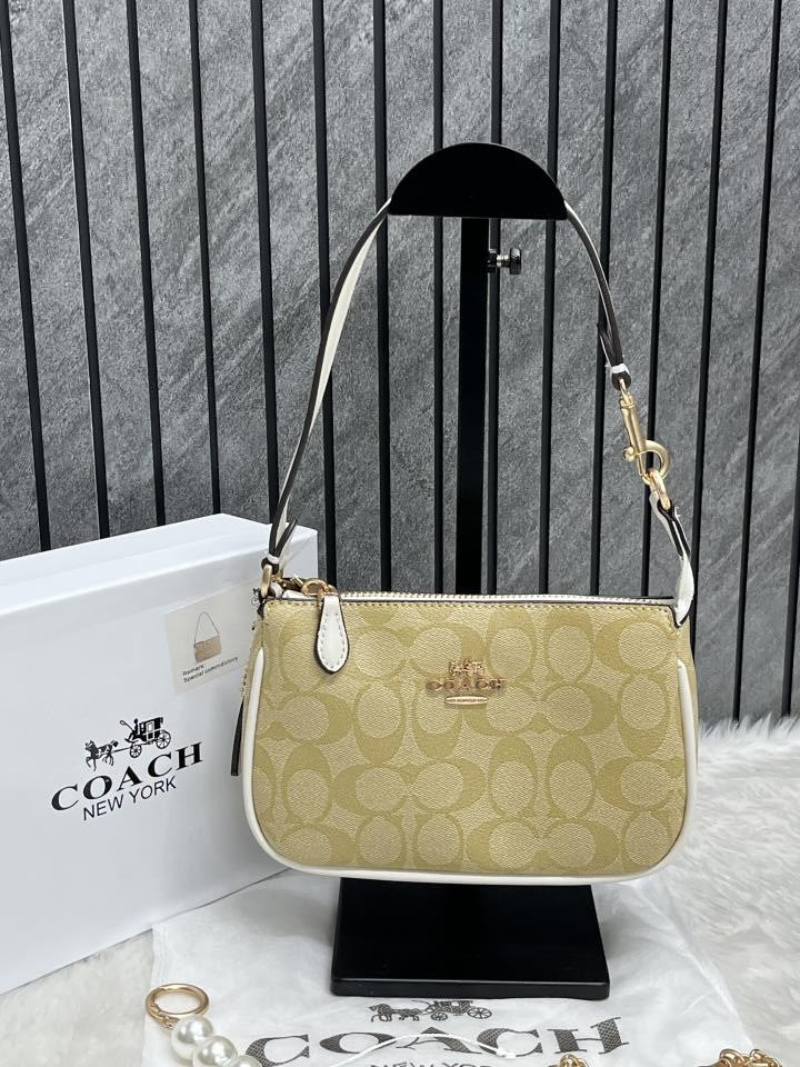 Coach Nolita 19 Ap Wht With OriginalBox PearlCharm DustCover Chain Packaging