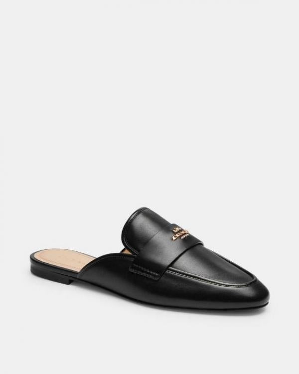 Coach Samie AllBlack Loafers For Woman With OriginalBox CarryBag