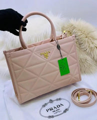 Prada Leather Symbole Tote Bag With Dust Bag (Pink - 404)